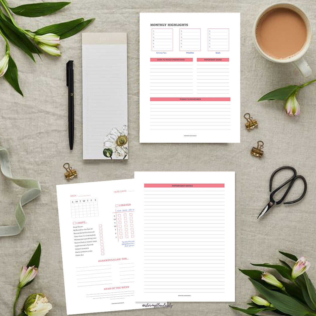 Striving Flawlessly Muslimah Planner: Undated Edition